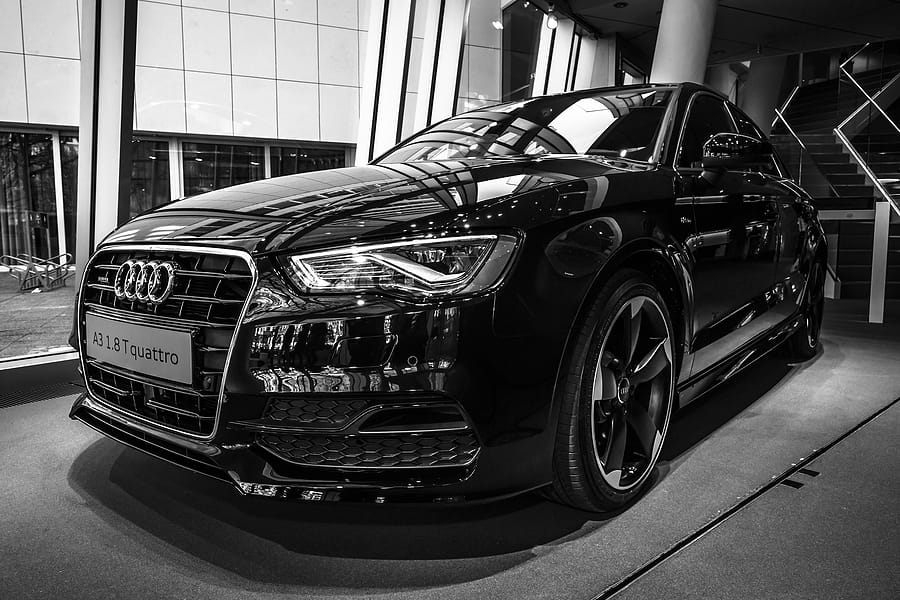 Audi A3 1.8 T quattro. Black and white