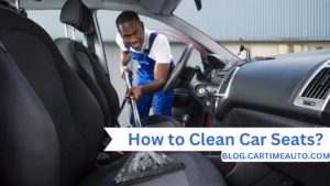 Man cleaning car seat